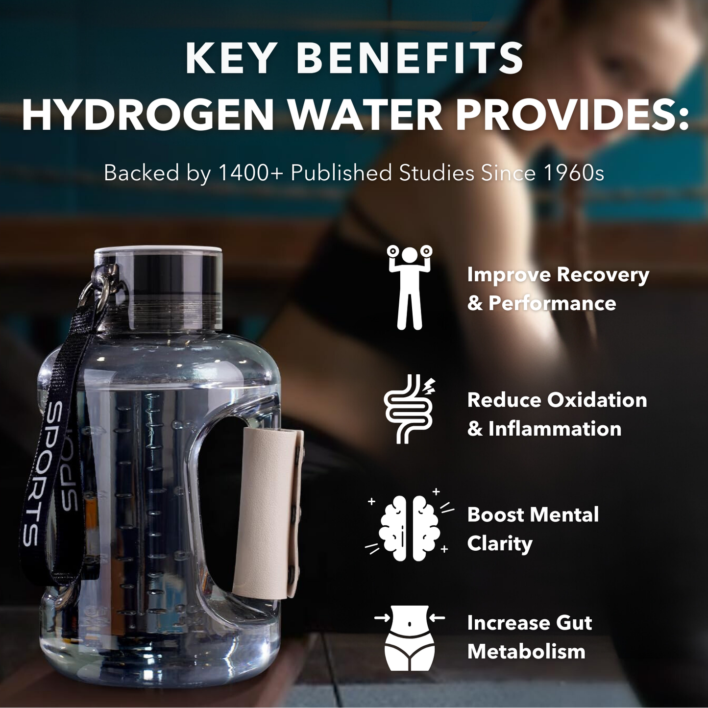 HydroSport 50oz – Athletic Hydrogen Water Jug