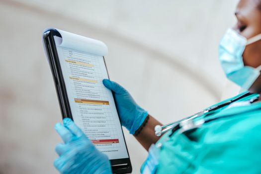 Person reviewing a safety certification checklist