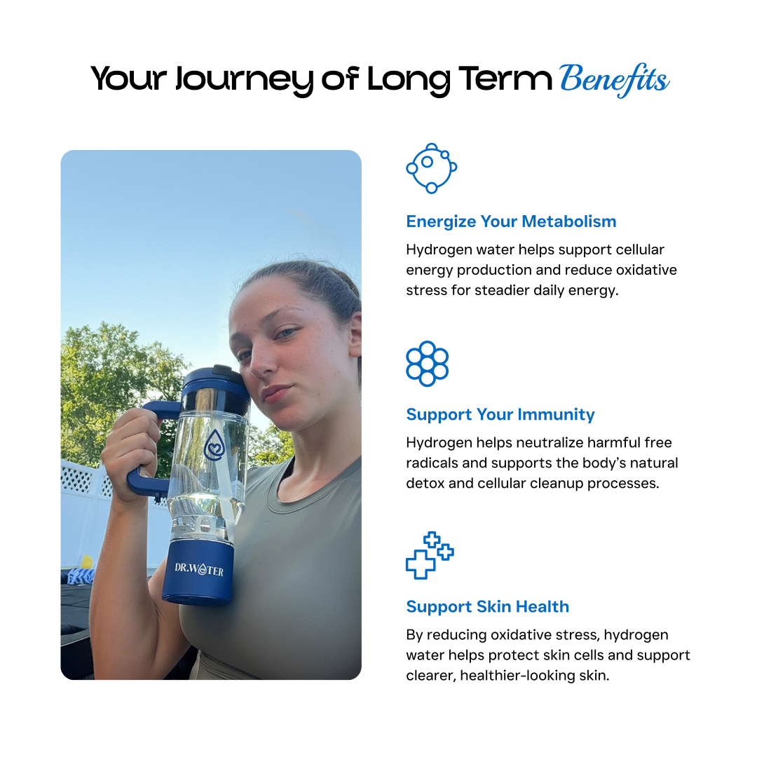 HydroTumbler – promotional social post highlighting hydrogen water benefits
