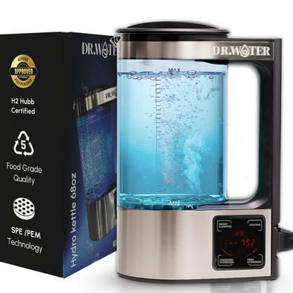 HydroPitcher 68oz – Glass Hydrogen Pitcher with Chlorine Removal