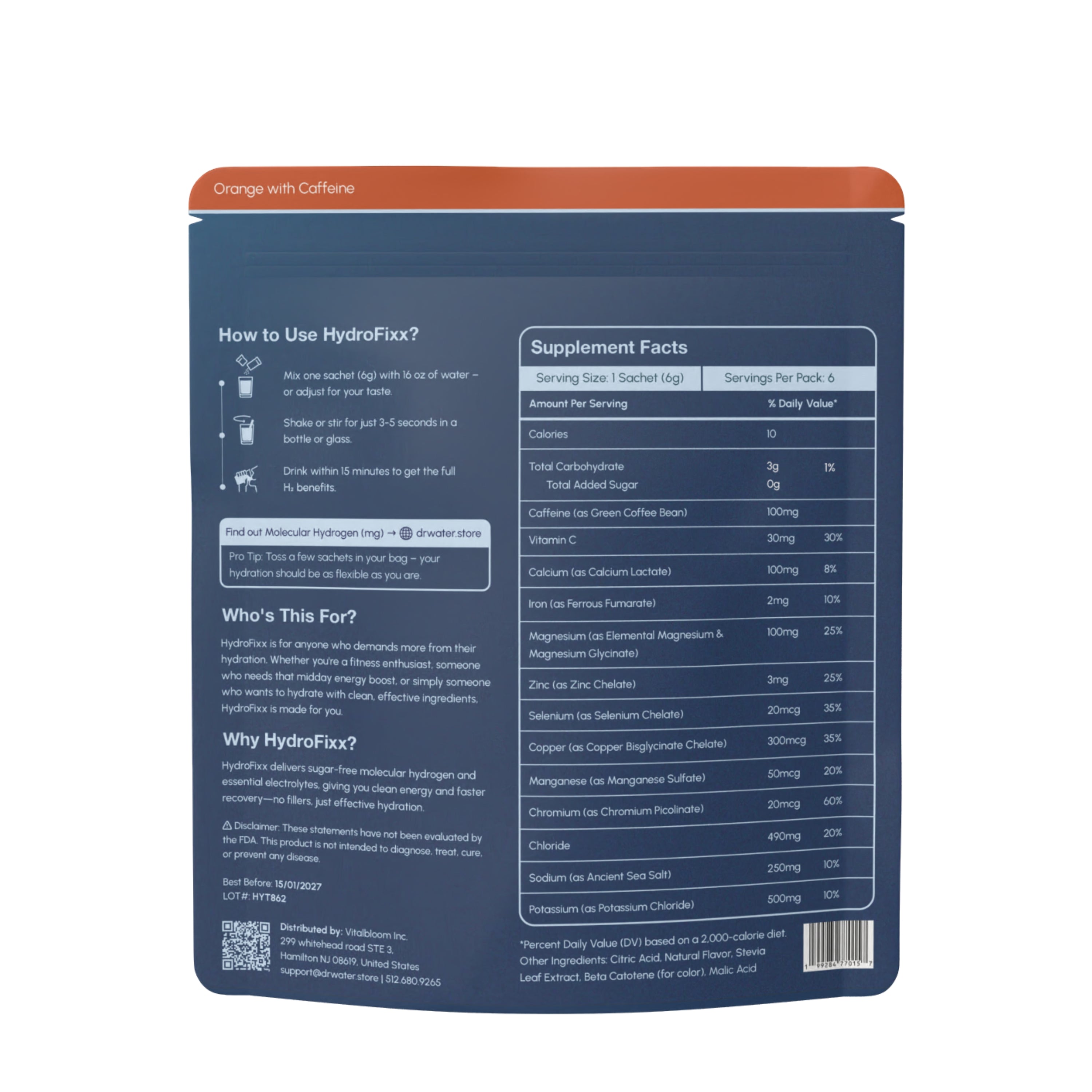 HydroFixx Hydrogen + Electrolytes Mix