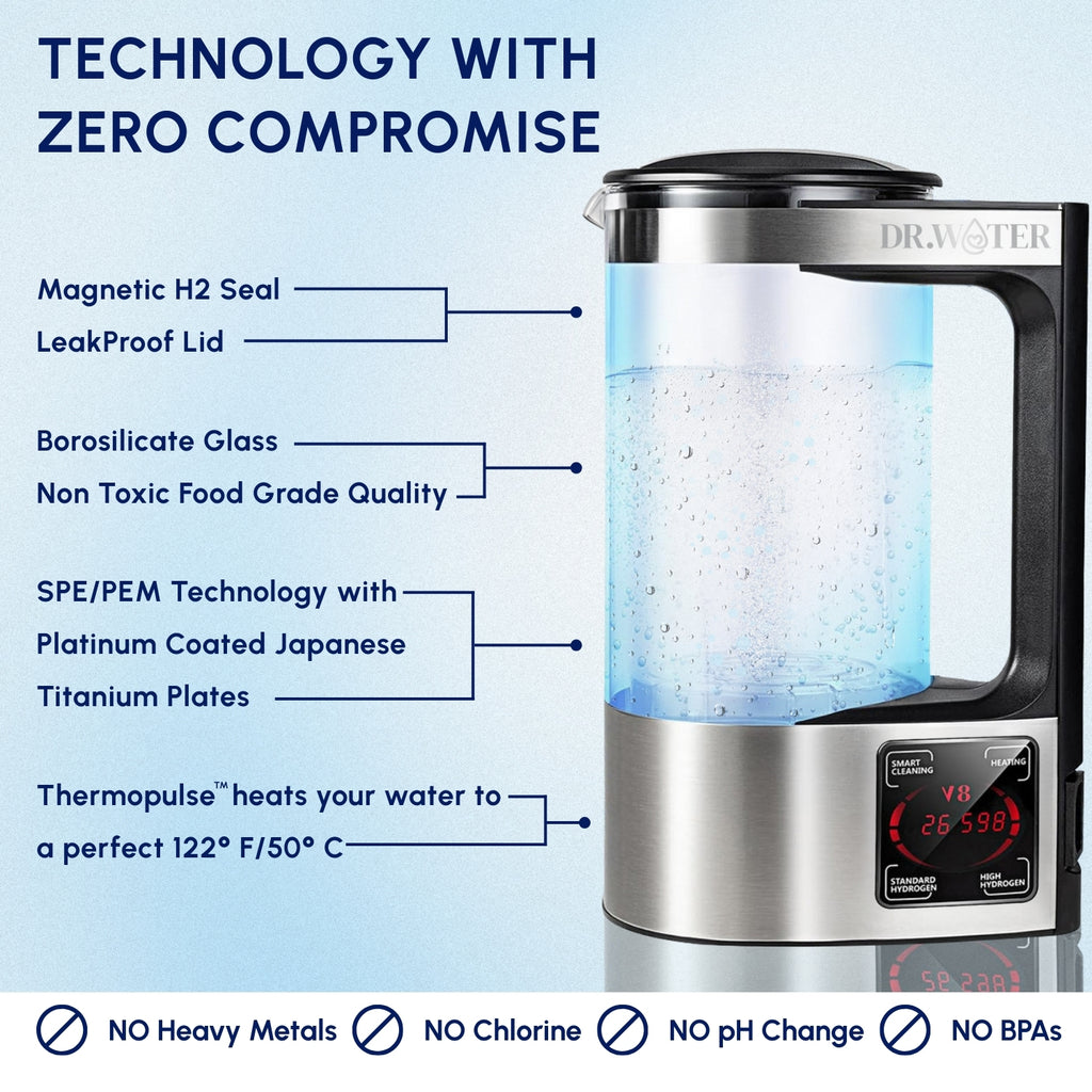 HydroPitcher 68oz – Glass Hydrogen Water Pitcher (Holiday Sale)