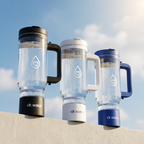 Three HydroTumbler hydrogen water bottles displayed together