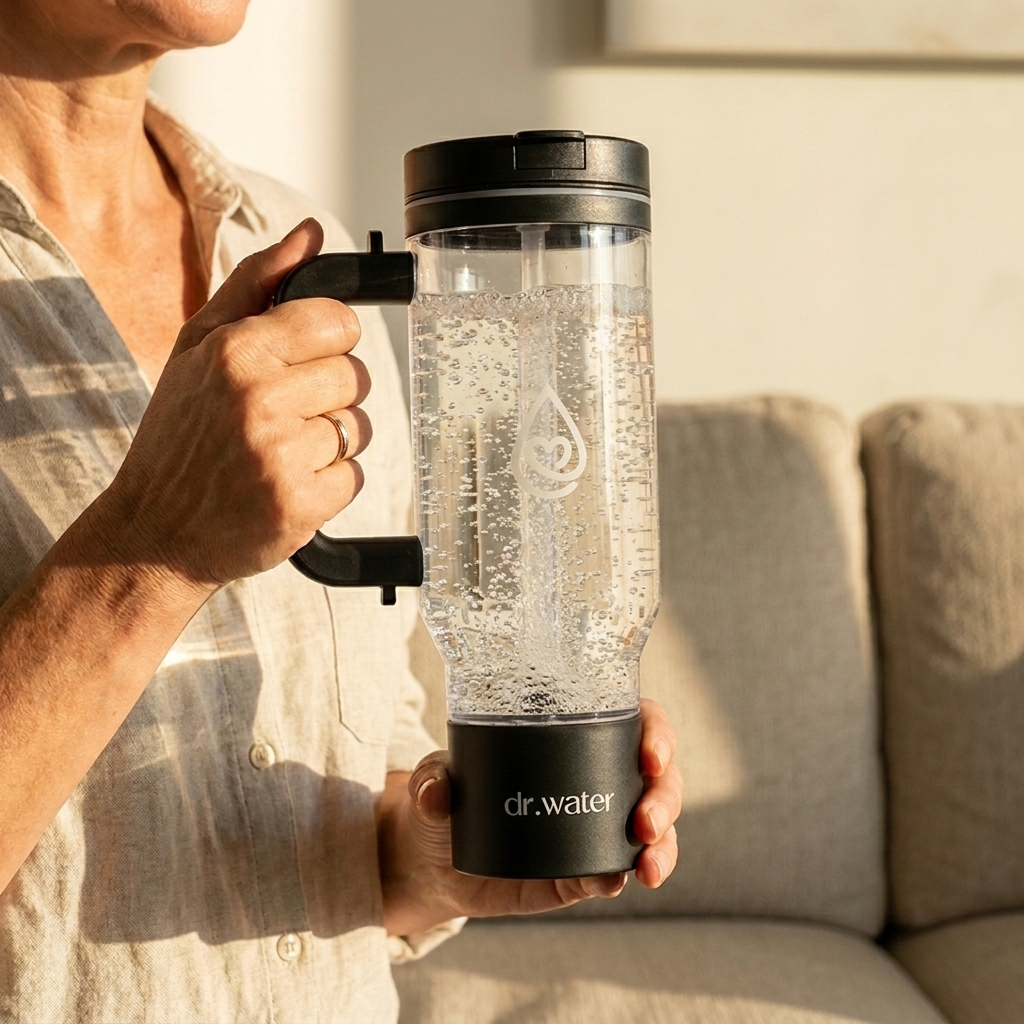 Woman holding HydroTumbler 32oz – outdoor lifestyle photo