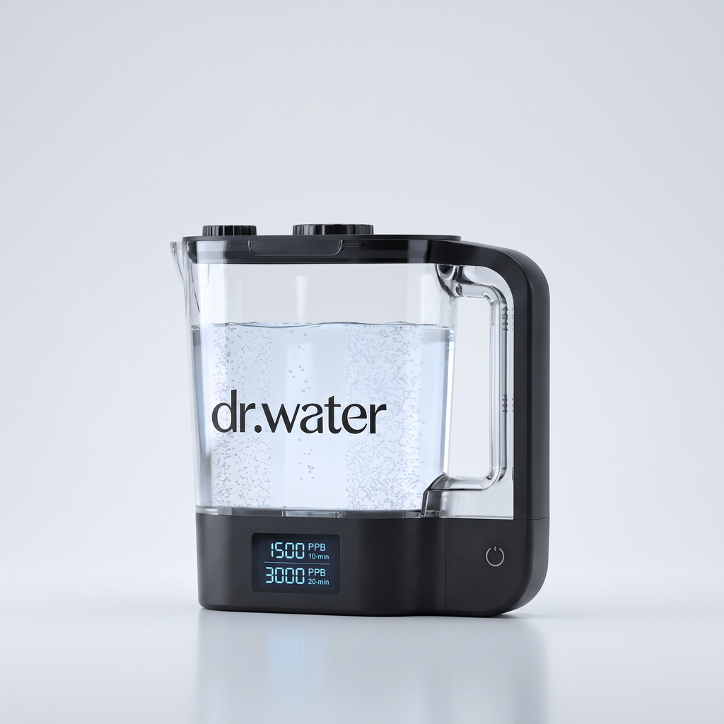 Dr. Water HydroPitcher Pro — cordless shatterproof Tritan hydrogen water pitcher with digital display