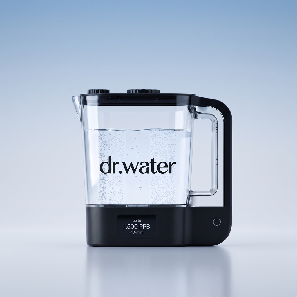 Dr. Water HydroPitcher Pro — cordless shatterproof Tritan hydrogen water pitcher with digital display