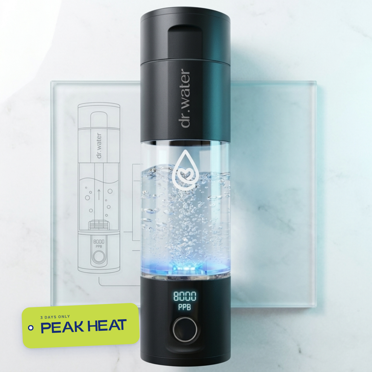 Dr.Water Hydrator Pro - 8000ppb Hydrogen Water Bottle