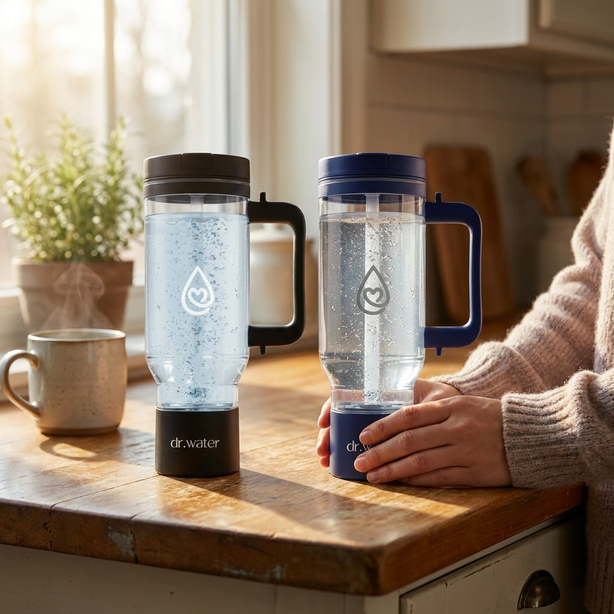 Tumbler Duo: 2 HydroTumbler 32oz in use