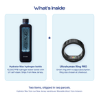 Hydrator Max hydrogen bottle next to an Ultrahuman Ring PRO, what is included